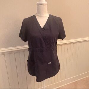 Classic Grey’s Anatomy Dark Grey, V-Neck Scrub Top